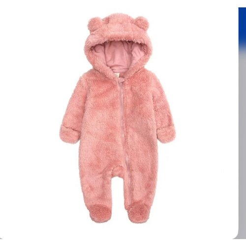 Elainilye Fashion Unisex Baby Clothes Newborn Boys Girls Plush Cute Bear Ears Winter Thick Warm Jumpsuit Romper, Sizes 6-9 Months
