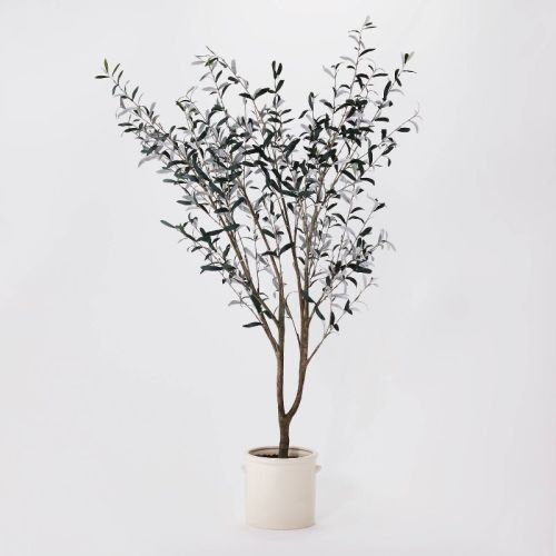 76.5"x 30" Artificial Olive Tree In Ceramic Pot - Threshold™ Designed With Studio Mcgee: Indoor Faux Plant Decor, No Assembly Required
