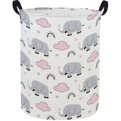 Kids Laundry Hamper,Elephant Hamper Collapsible Canvas Cute Laundry Basket for Boy sand Girls, Nursery Hampers,Gift Baskets,(Elephant)