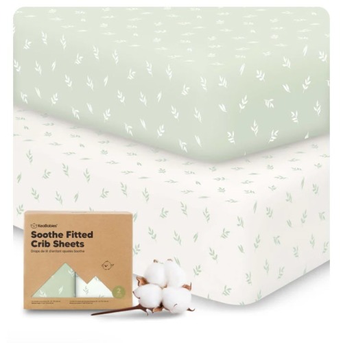 Soothe Fitted Crib Sheet, Color: Herb