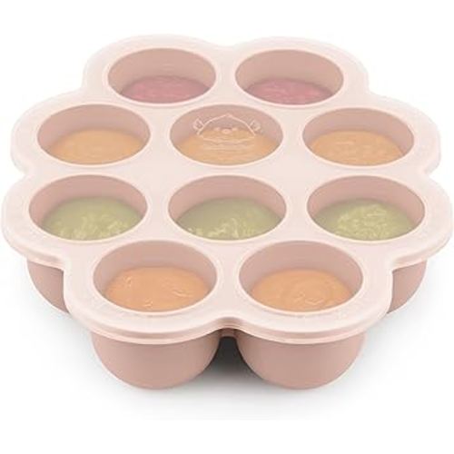 KeaBabies Silicone Food Freezer Trays with Lid, 2oz x 10 Pods Baby Food Storage Containers, Easy Puree Meal Prep, Breast Milk Silicone Freezer Molds, Dishwasher,Microwave Safe,BPA-Free Tray(Dusk)
