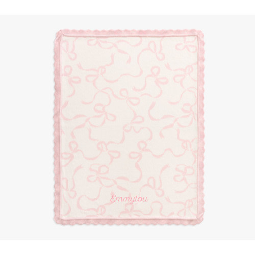 Bow Organic Knit Baby Blanket