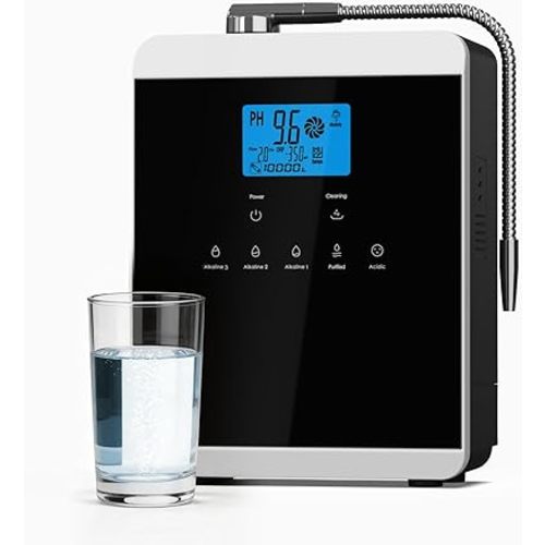 Alkaline Water Ionizer Machine for Home, Acidic Water Ionizer, 11 Titanium Plates pH 4.0-10.5 Up to -600mV ORP丨10000 Liter Filter for Purifier Water, Auto-Cleaning