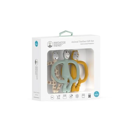 Lion/Giraffe/Monkey Teether Set