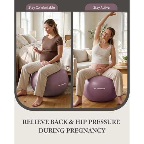 Amazon.com: Trideer Exercise Ball, Stability Yoga Ball for Physical Therapy, Active Sitting, Pregnancy & Birth Labor Prep, Core Strength, Balance Training, Posture Improvement and Daily Stretching, 55/65/75cm : Sports & Outdoors