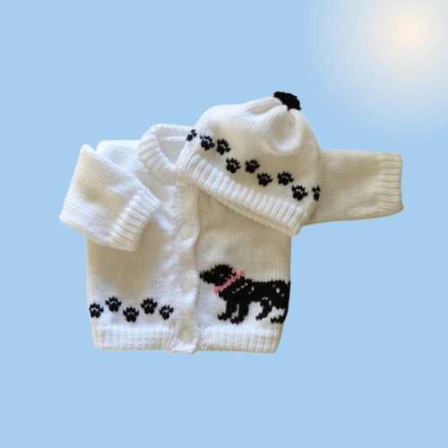 Black Lab Retriever Baby Sweater, Personalized Knitted Baby Sweaters