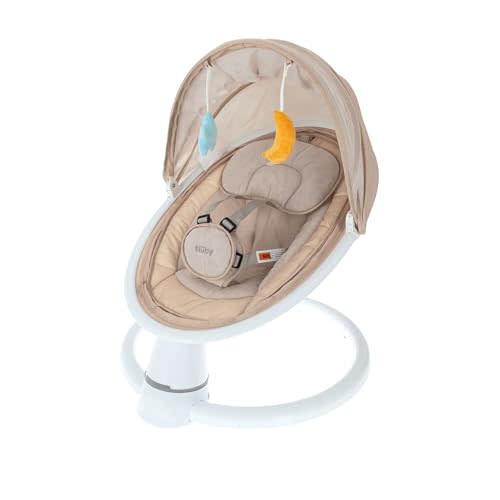 Nuby Baby Swing | Toy Canopy and Remote - Tan