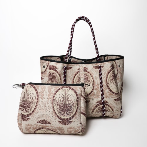 POP UPS SCARF BEIGE BASIC SET - EVERYDAY TOTE AND POUCH