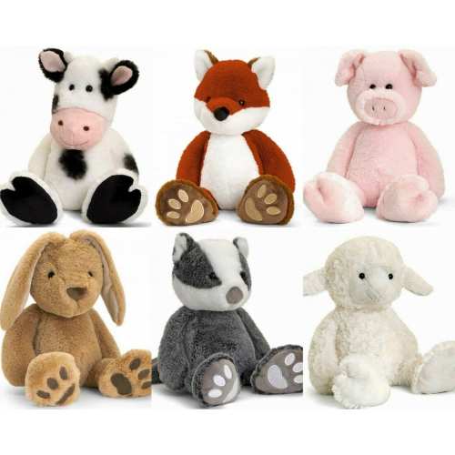 Keel - SOFT TOY TEDDY - Rabbit , Dog , Cat , Badger , Fox , Cow , Pig , Lamb , Panda , Giraffe , Monkey , Lion , Tiger , Elephant
