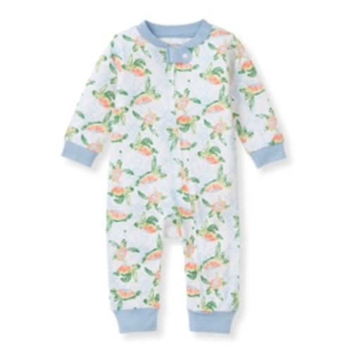 Colorful Sea Turtles Footless Sleep & Play Baby Pajamas