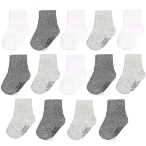 Fruit of the Loom Baby & Toddler Grow & Fit Flex Zones Cotton Stretch Socks - Unisex, Girls, Boys