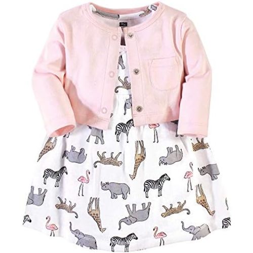Hudson Baby Baby Girls' Cotton Dress and Cardigan Set