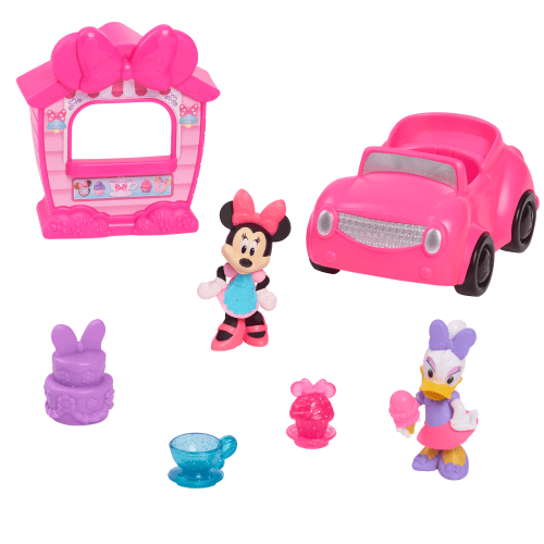Disney Jr. Minnie Mouse Mini Playset, 7 Piece Figure Set, Collectible Disney Characters, for Girls Ages 3 and up