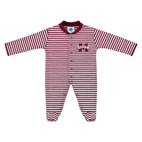 Mississippi State Bulldogs Striped Footed Romper | College Baby