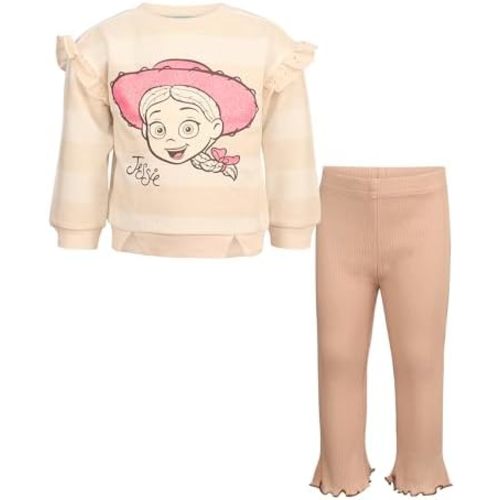 Magic Threadz Disney Clothes Baby Girls Pant Set – Minnie Mouse, Stitch & Toy Story Ruffle Top with Pants Outfit (12M–24M)