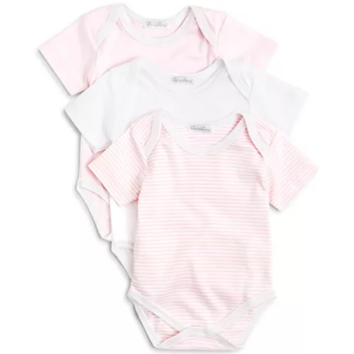 Girls' Stripe & Solid Bodysuit, 3 Pack - Baby