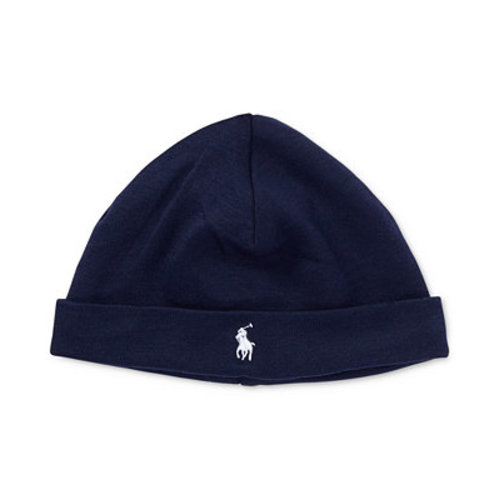 Baby Boys Cotton Jersey Fold Over Beanie