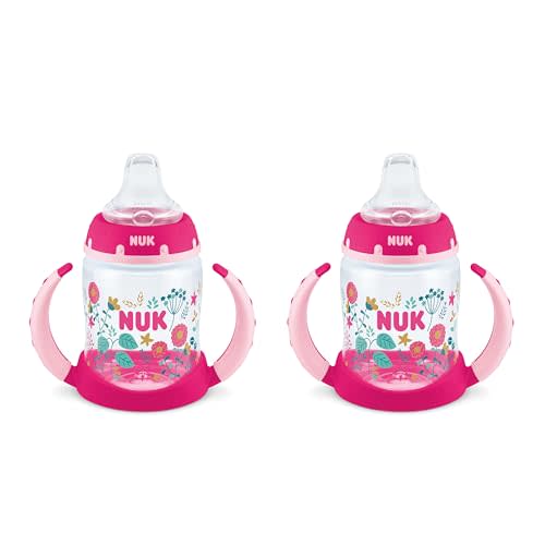 NUK Learner Cup, 5oz, 2-Pack, Flowers – BPA Free, Spill Proof Sippy Cup