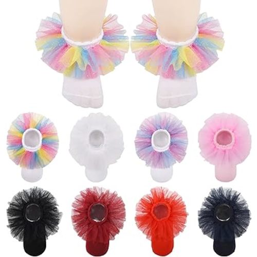 8 pairs girls ruffle socks lace ruffle princess dress socks newborns/babies/toddlers/little girls
