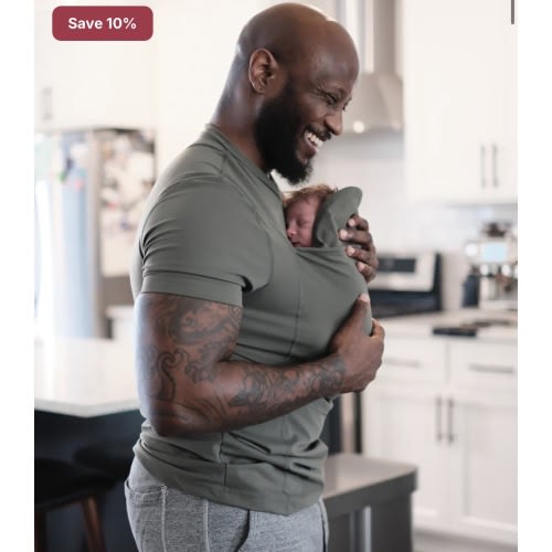 Lalabu Dad Shirt | Original Babywearing T-Shirt with Kangaroo Pouch | Baby Wrap Carrier for Newborns & Infants | Baby Wrap Carrier for Newborns | Essential for new Dads