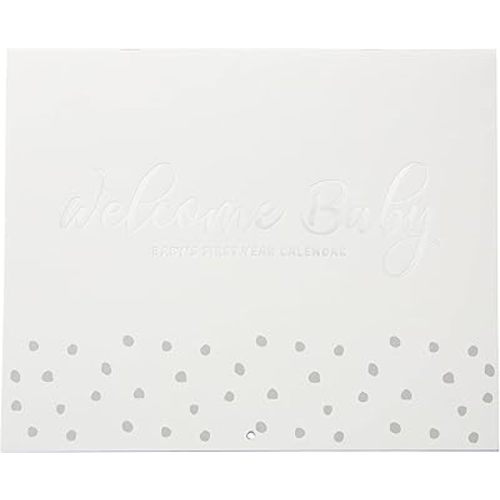 C.R. Gibson BA3-24591 Gender Neutral Welcome Baby's First Year Keepsake Calendar, 11" W x 18" H, Gray and Silver