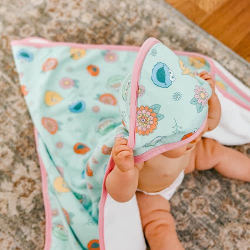 Copper Pearl, Sesame Street Retro Floral Premium Knit Hooded Towel
