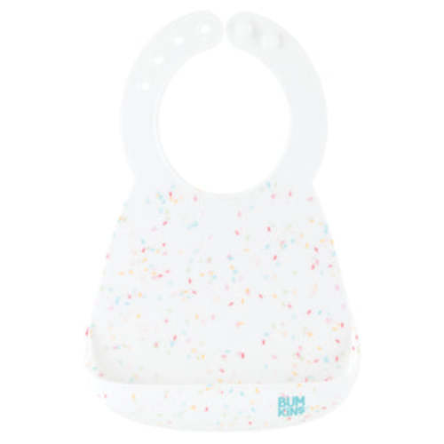Vanilla Sprinkle Silicone Baby Bib with Catch-All Pocket | Bumkins