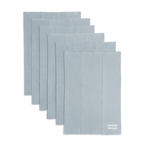 Burp Cloths 100% Cotton Washcloths for Boys and Girls by Comfy Cubs - Pacific Blue, Pack of 6