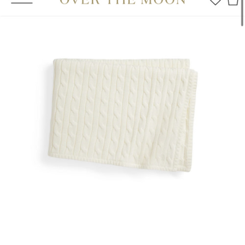 Classic Combed Cotton Cable Knit Baby Blanket in Trophy Cream | Over The Moon