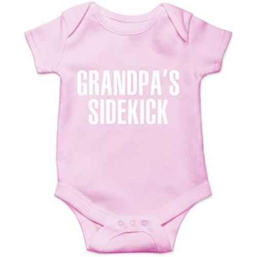 AW Fashions Grandpa's Sidekick Baby Bodysuit Cute Newborn Outfit Funny Boy Girl Grandparent Infant Clothes