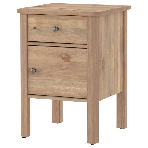 STOREMOLLA Nightstand - gray-brown stained 19 5/8x19 5/8x28 3/8 "