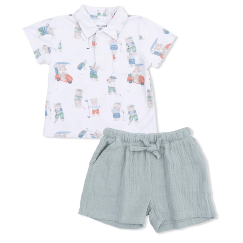 Golfing Teddy Bears Polo w/ Casual Short