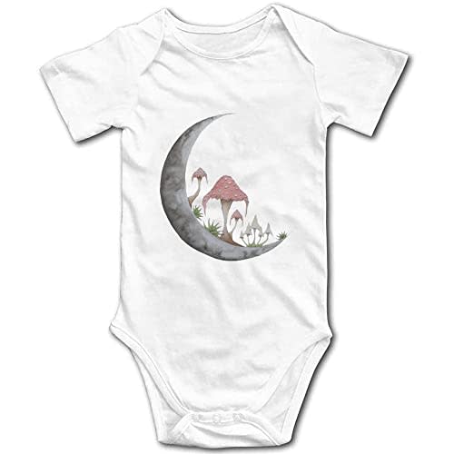 YCICIVDee Mushroom Moon Baby Bodysuit -Newborn Infant Baby Bodysuit Long Sleeve 0-24 Months White