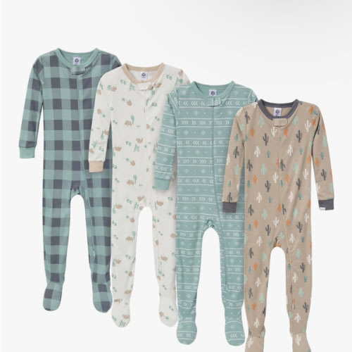 Gerber baby-boys Baby-boys 4-pack Footed Pajamas