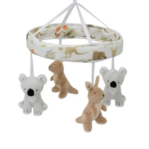 Bubba Blue Musical Mobile Aussie Animals Oatmeal | Baby Bunting AU