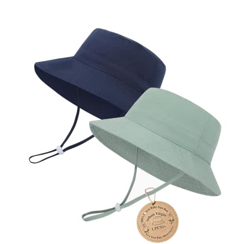 Baby Sun Hat UPF 50+ Sun Protective Toddler Bucket Hat Summer Kids Beach Hats Wide Brim Outdoor Play Hat for Boys Girls