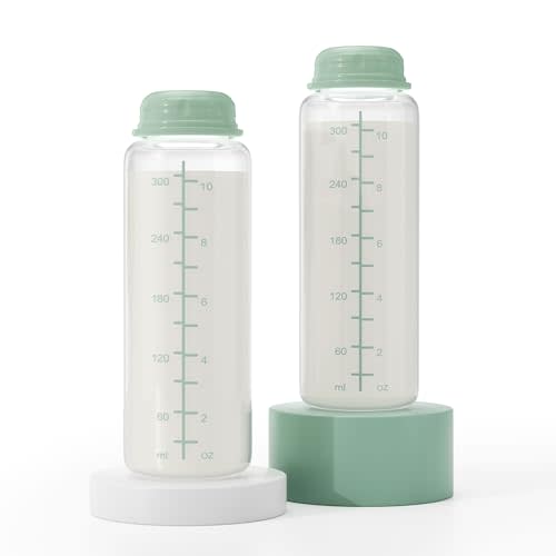 Milk Storage Bottle, Compatible with Momcozy Breast Milk Cooler, Also Compatible with Dr. Brown’s and Most Other Narrow Baby Bottle Nipples, 2PCS