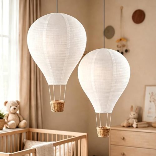 2PCS Hot Air Balloon Decorations Lamp Shades 14INCH, White