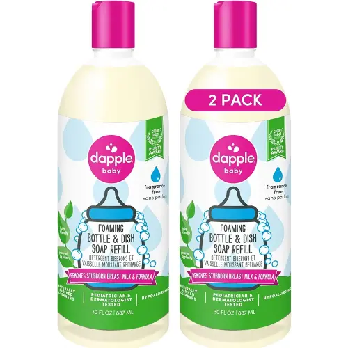 Dapple Baby Foaming Dish Soap, Refill, Unscented, 30oz (2 Units)