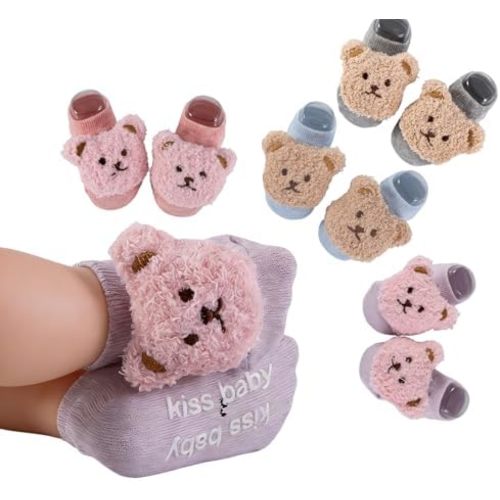 Baby Girl Socks Cute Flower Animal Non-Slip Grip Cotton Ankle Socks for Babies Infants Girl Baby Gifts for Girls