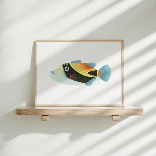 Hawaiian Humuhumunukunukuapua'a Trigger Fish - Hawaii State Fish Art Print | Fish Wall Art | Aquarium Lover Gift | Marine Biology Art