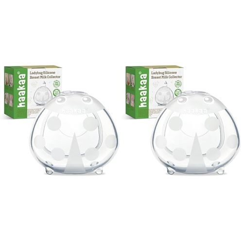 haakaa Ladybug Milk Collector Breast Milk Saver Breast Shell for Breastfeeding, Collect Breastmilk Leaks, Skin-Friendly and Easy to Wear (1.4oz/40ml,1PC) (Pack of 2)