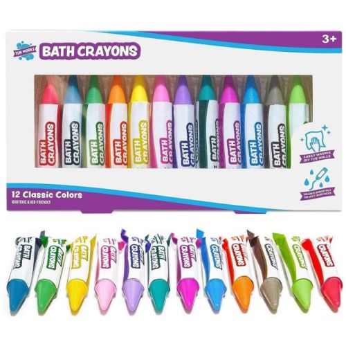 Tub Works Smooth Bath Crayons Bath Toy, 12 Pack