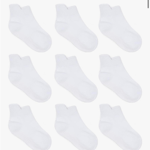 Amazon.com: ZAPLES Baby Non Slip Grip Ankle Socks with Non Skid Soles for Infants Toddlers Kids Boys Girls, White, 12-36 Months: Clothing, Shoes & Jewelry