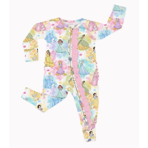 Magic Moments Princess Charm - Bamboo Ruffled Zippy Romper