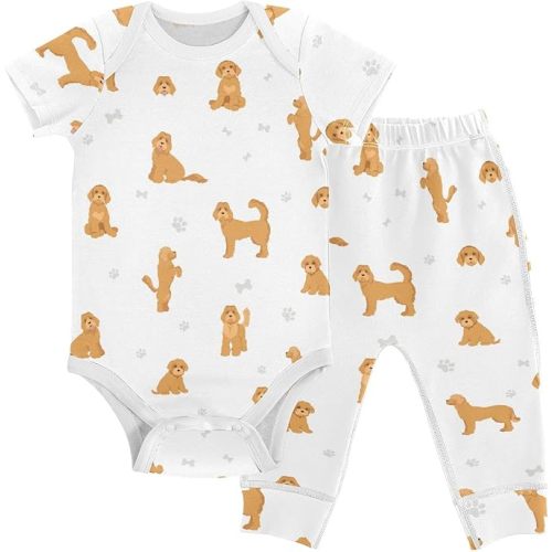 vvfelixl Baby Bodysuits Pants Sets Gnome Mushroom Short Sleeve Baby Clothes for Boys Girls 3M