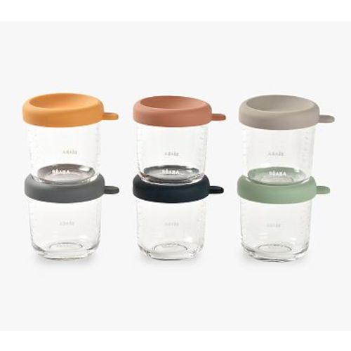 BEABA 6 Pack Glass Baby Food Jars-8oz Sunrise