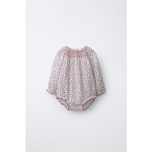 FLORAL PRINT ROMPER - Raspberry | ZARA United States