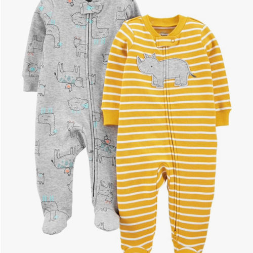 Simple Joys by Carter's baby-boys 2-way Zip Thermal Footed Sleep and Play, Pack of 2