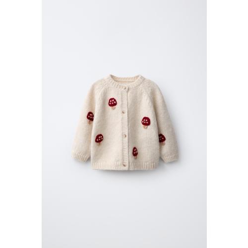 EMBROIDERED MUSHROOM CARDINGAN - Light beige | ZARA United States